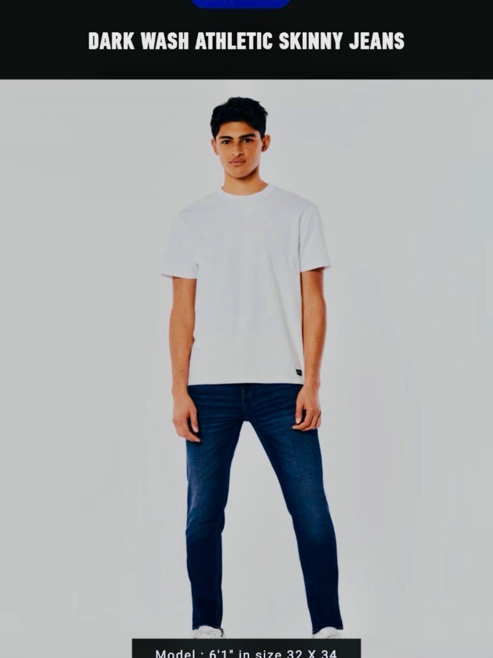 Hollister California Athletic Skinny jeans in a dark wash denim